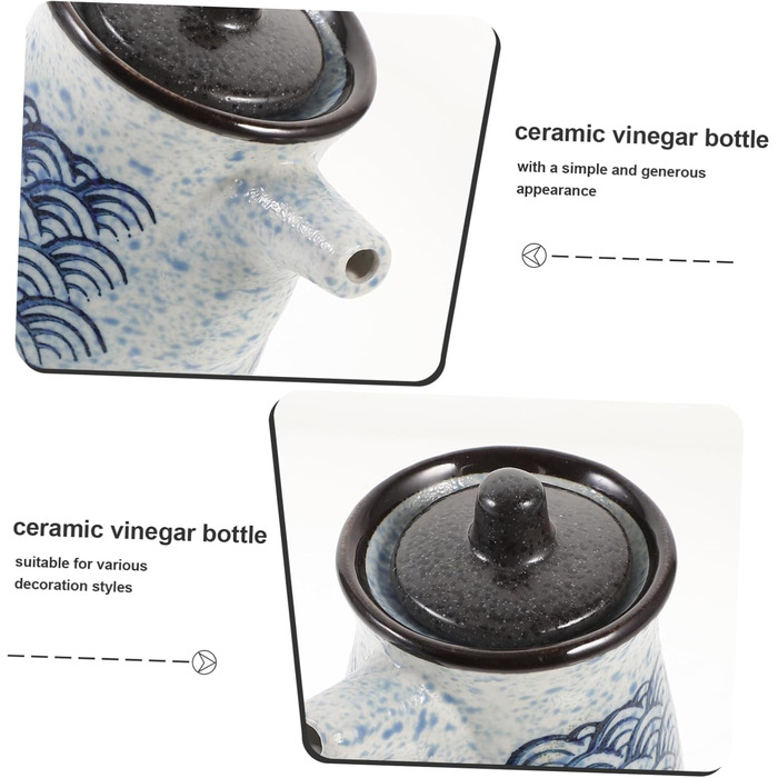 PartyKindom 3St Japanese Oil and Vinegar Pot Mini Sauce Bottles Seasoning Vinegar Bottle Refillable Water Bottles Kitchen Machine Cookware Small Vinegar Jars Japanese Vinegar Dispenser Ceramic