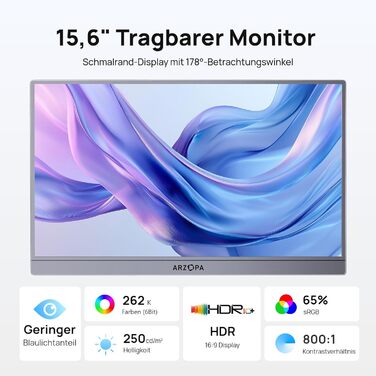 Портативний монітор ARZOPA 15.6