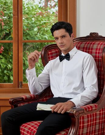 Чорна краватка-метелик HISDERN з кишеньковим хустинкою для чоловіків, однотонна, регульована, для вечірки, весілля, смокінгу