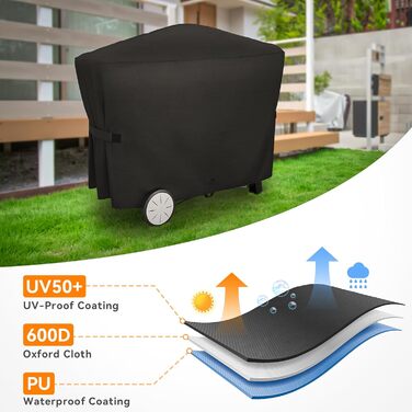 Чохол для гриля Onlyfire для Weber Q 2000/3000, водонепроникний, 600D, захисна накривка для газового гриля, стійка до погодних умов