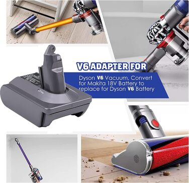 Адаптер для акумулятора Dyson V7 V8 та Makita 18V: перетворювач для пилососів Dyson 21.6V V7(SV11) V8(SV10) Fluffy Animal Trigger