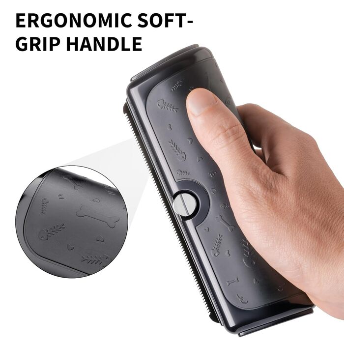 Щітка для собак та котів - двоколірна синьо-жовта, видаляє відмерле волосся та підшерсток, для собак та котів