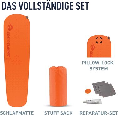 Килимок туристичний надувний Sea to Summit Ultralight Delta Core-V Regular, 2.5 сезони, оранжевий