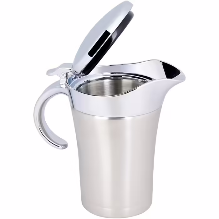 Stainless Steel Thermal Saucepan, Double-Walled Thermal Sauce Pot, Sauce Server with Flip-Top Lid for Dinner Parties (750 ml)