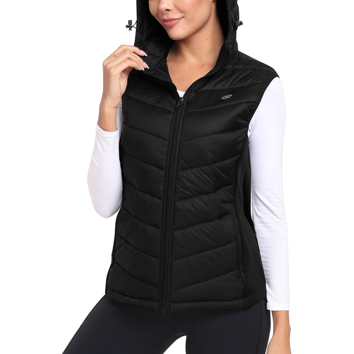 Легка жилетка MoFiz для жінок: безрукавна жилетка з пуху, ідеальна для активного відпочинку, туризму та подорожей. Чорний колір, розмір 3XL