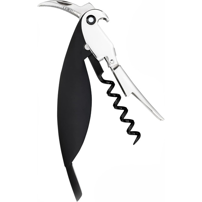 Alessi Parrot Sommelier Corkscrew - Aluminum & PC, Black - 12x8x30cm