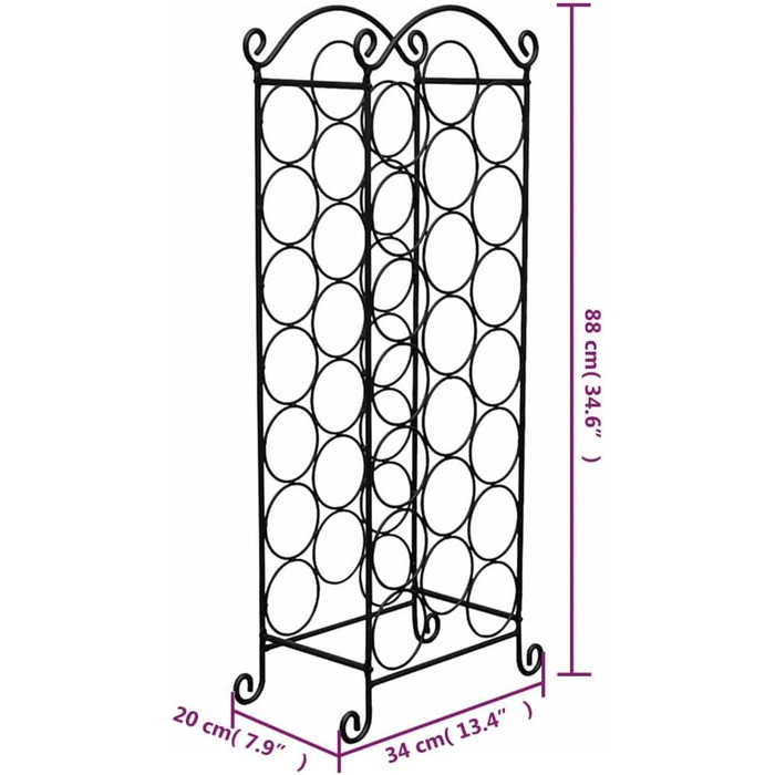 vidaXL Wine Rack 21 Bottles Metal Bottle Rack Bottle Stand Wine Cabinet