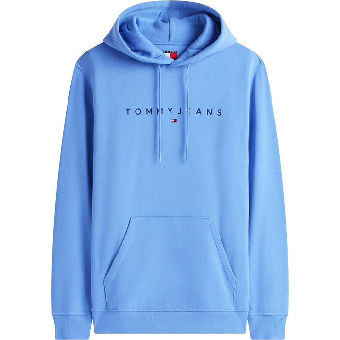 Чоловічий худі Tommy Jeans Linear Logo з капюшоном, колір Light Horizon Blue, розмір S