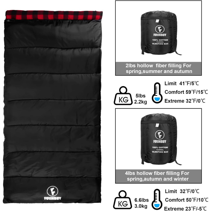 Спальний мішок фланелевий теплий 3-4 сезони XXL з бавовняним підкладом для дорослих, відпочинку на природі, риболовлі, кемпінгу, походів, легкий для дому та вулиці. Синій з наповнювачем 2lbs (Червоний з наповнювачем 2lbs)