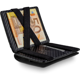 WEST - Magic Wallet (Classic) with large coin compartment - including elegant gift box - wallet with coin pocket - The perfect companion for on the go - RFID protection (Carbon)