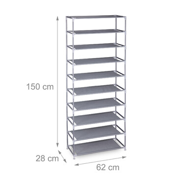 Розеткова система Relaxdays Shoe Rack 10 рівнів