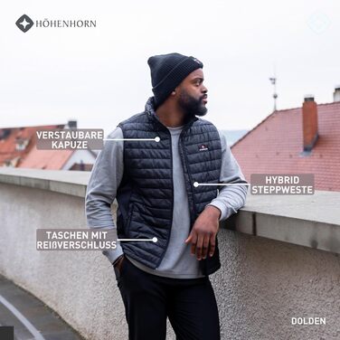 Чоловіча гірська жилетка Höhenhorn Dolden: гібридна, степкова, спортивна куртка XXL чорного кольору