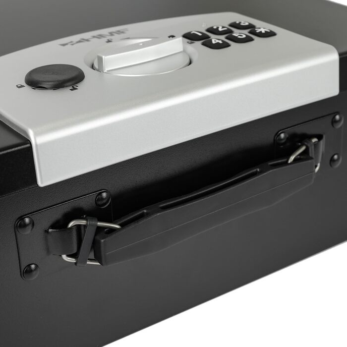 Сейф для документів HMF 1006-02 з електронним замком | 32,5 x 25,5 x 12,5 см | DIN A4 | Чорний