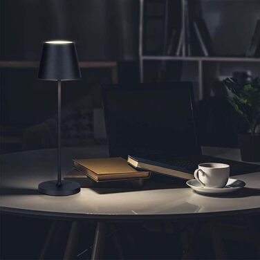LED-лампа настільна V-TAC VT-7522 чорна з бездротовим живленням, сенсорне керування, акумулятор 4400 mAh, IP54, 3000K, 2W (для дому та вулиці)