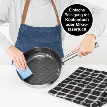 Сковорода Moritz & Moritz антипригарна 28 см індукційна з керамічним покриттям та стільниковою структурою. Сковорода з нержавіючої сталі з високими бортами для всіх типів плит (без кришки, діаметр 28 см)