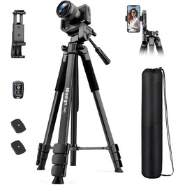Штатив для камери Nineigh 172см, для смартфона з пультом, легкий, алюміній, 3-х секційний, для фото та відео