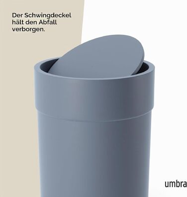 Сміттєвий кошик Umbra Touch з гойдальним кришкою, 6 л, колір сланцево-синій
