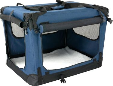 Foxdevil Складана переноска для собак та котів середніх розмірів – переноска для тварин у машину та в дім (M, Синій)