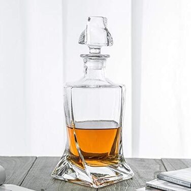 Square Whiskey Decanter Set with 2 Glasses in Gift Box - Scotch, Whiskey & Wine Decanter for Men & Women