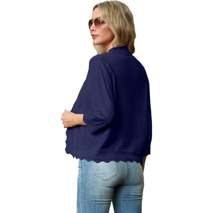 Жакет-кардиган жіночий літній з рюшами, Boero Eegant, Marineblau (темно-синій), розмір S