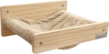 Гамак для кота Kerbl Timber, 38x33,5x16 см, до 6 кг, з м'якого плюшу, для кріплення на стіні, знімний чохол, іграшка для кота