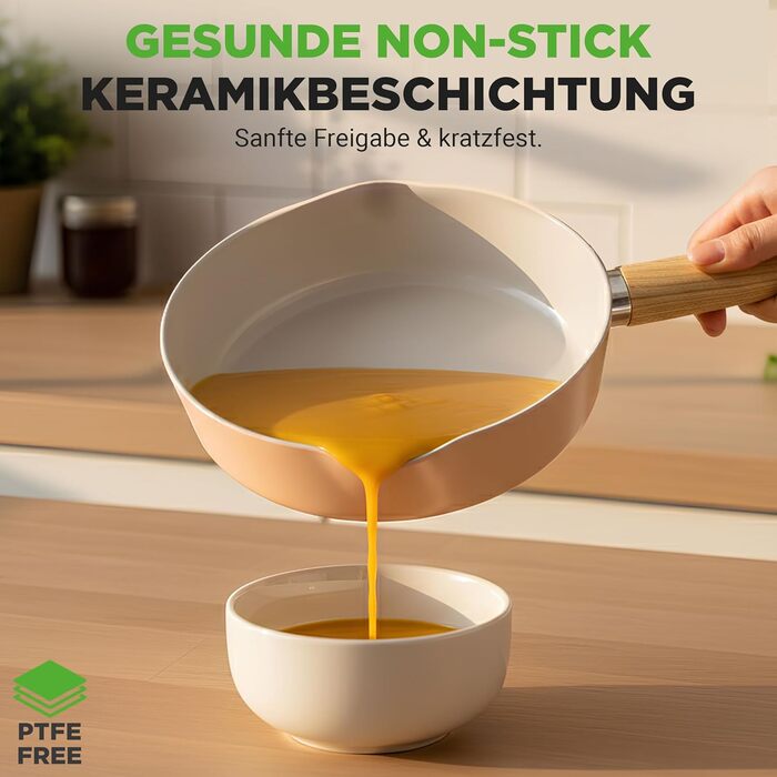 Набір посуду NutriChef Topfset 14 предметів для індукції, рожевий – керамічне антипригарне покриття, знімні ручки, скляні кришки