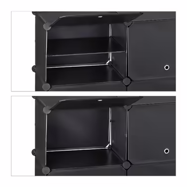 Relaxdays Black Shoe Cabinet with 12 Compartments