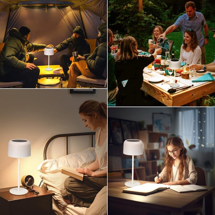 Світлодіодна настільна лампа Aigostar акумуляторна бездротова, димується сенсорним керуванням, 3 режими світла, водонепроникна IP54 для дому та саду (біла)