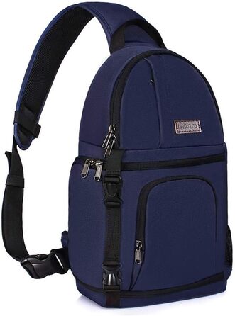 MOSISO Сумка на плічо для камери, DSLR/SLR/Беззеркальна фотокамера, ударостійкий фоторюкзак з тримачем для штатива, знімні модульні вставки, сумісний з Canon/Nikon/Sony/Fuji, темно-синій