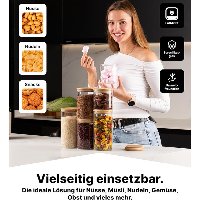 Набір контейнерів для зберігання Deco haus® 2 шт. 1,3 л (з етикетками) - для кави, цукру, борошна, мюслі. Герметичні контейнери для кавових зерен, цукру, борошна та інших продуктів.