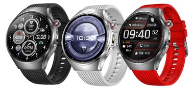 Смарт-годинник Lazird Zegarek з AMOLED-дисплеєм, вимірюванням тиску та рівня глюкози, чорний