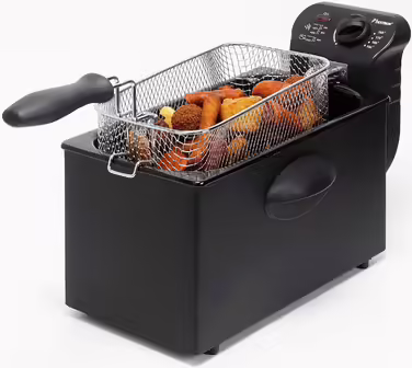 Фритюрниця Bestron з холодною зоною, 3.5 л, регулювання температури до 190°C, 2000 Вт, чорна