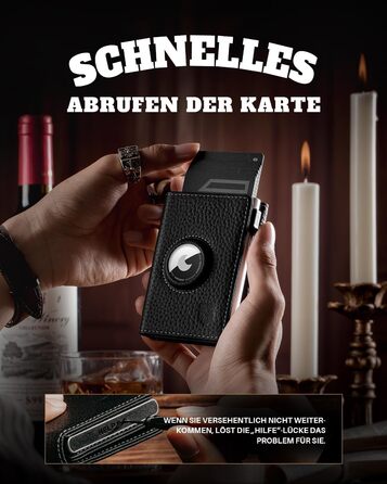 Портмоне DODENSHA® MagSnap для чоловіків з RFID захистом та відділенням для AirTag® I Кредитниця для 10+ карток I Портмоне з монетницею I (Чорний)