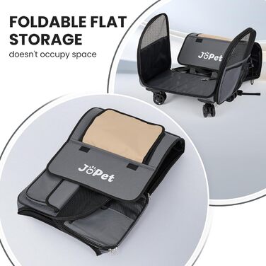 Сумка-переноска для тварин на колесах, рюкзак для собак та котів, сумка для подорожей, сіра