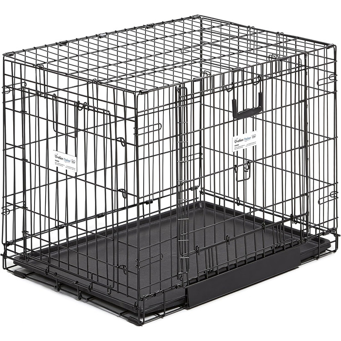 Кія MidWest Homes for Pets Ovation Modell 1924 - переносна переносна будка для собак, чорна, 61x57x60 см, з роздільником, захист підлоги, для маленьких порід