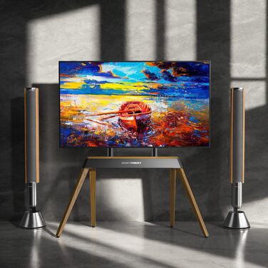 Підставка для телевізора Vanconwey Boden TV Ständer для LED/LCD екранів 40-86 дюймів, дерев'яно-металева, до 110lbs, VESA 600x400mm, горіх (VC-Z1818)