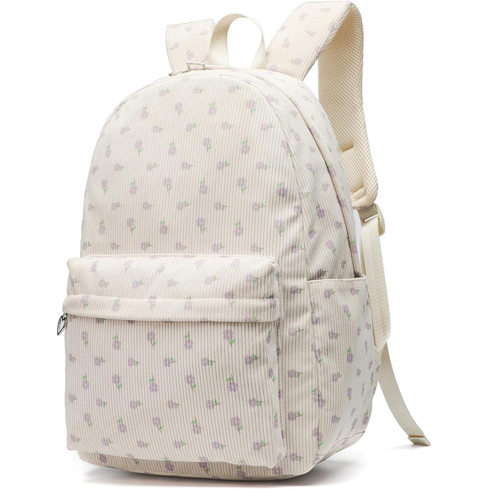 Шкільний рюкзак для дівчаток: легкий, з квітковим дизайном (фіолетовий). Підходить для школи, подорожей та ноутбука.