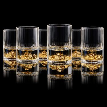 Склянки для шнапсу DUJUST 4cl, кришталь, позолочені 24 каратним золотом, 6 шт. - Елегантні шоти без BPA та свинцю