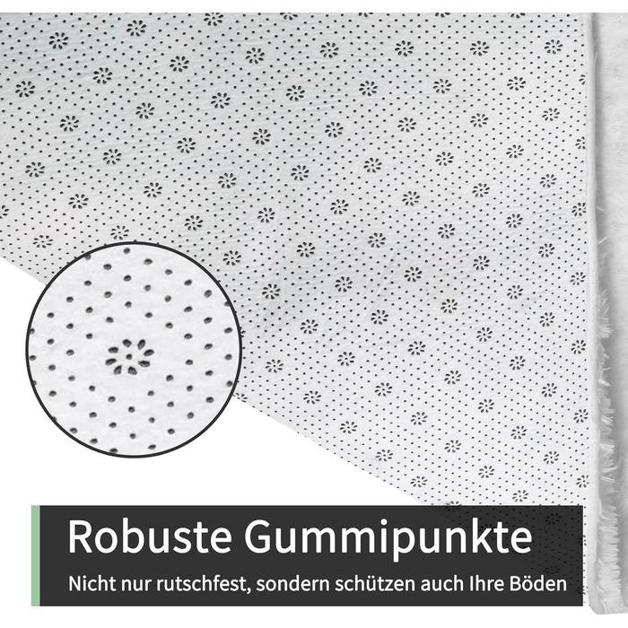 Килимок для вітальні Sour Lemon, 60 x 120 см, сірий, для спальні, миючий, нековзний, пухнастий, з бахромою