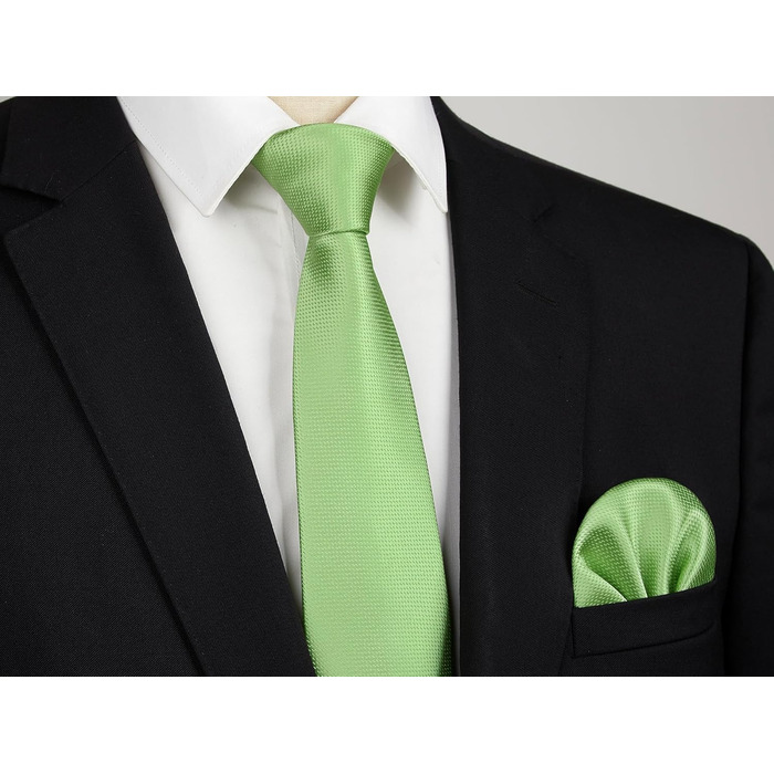 Краватка та нагрудна хустинка Enlision: класичний комплект для весілля, бізнесу та офіційних заходів (Salbei Grün)