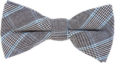 Метелик чоловічий DonDon Tweed 12x6 см з хустинкою 23x23 см, бавовна, сіро-блакитна клітинка