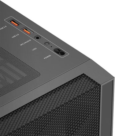 Корпус ПК Tower ATX CPS C3T500 ARGB: 6 вентиляторів ARGB, підтримка RTX 40, двостороннє скло, без колонок (Чорний)