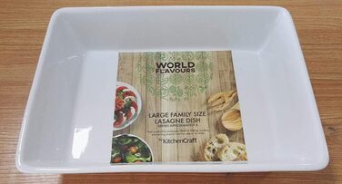 Форма для лазаньї KitchenCraft World of Flavours, кераміка, 33 x 23 см, біла, 3 л