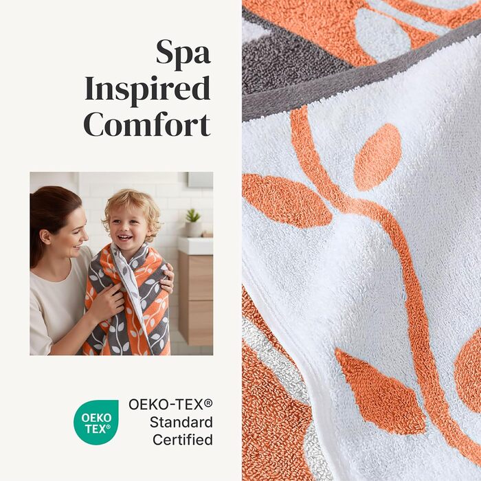 Набір рушників для рук Amrapur Pacific Coast Textiles з органічної бавовни, фарбовані нитки, 6 шт, коралловий