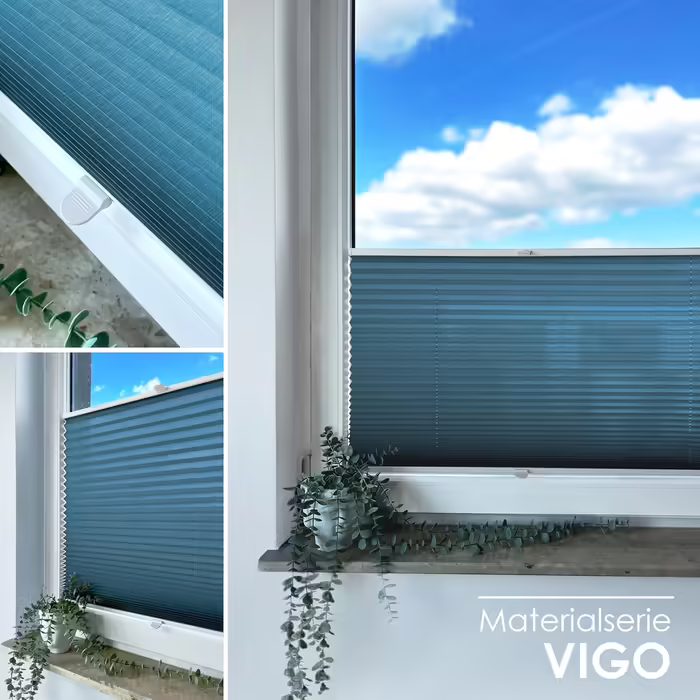 Custom Rollmayer Pleated Blinds, Drill-Mount Pleated Blinds, 14 Colors, 3 Profile Colors, Height 150-240 cm, Width: 25cm-120cm, Pleated Roller Shade Folding Blind Privacy and Sun Protection for Windows and Doors
