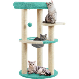 Yaheetech Cat Tree, Ocean Design Cat Tree, Cat Scratching Post, with Platform Space Capsule Sisal Posts, Stable Cat Climbing Tree, (Indigo/Beige)