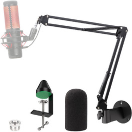 Кріплення для мікрофону YOUSHARES, сумісне з HyperX QuadCast, металева клямка для стільниці, підставка для мікрофона з поп-фільтром, гнучкий мікрофонний важіль