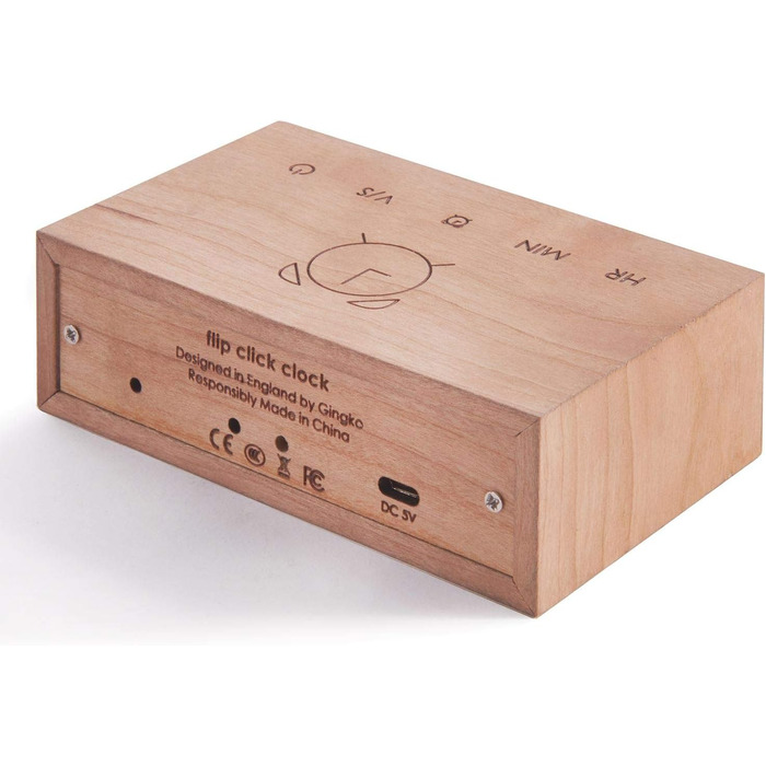 Gingko Design G003C15 Alarm Clock, Wood, Cherry, One Size