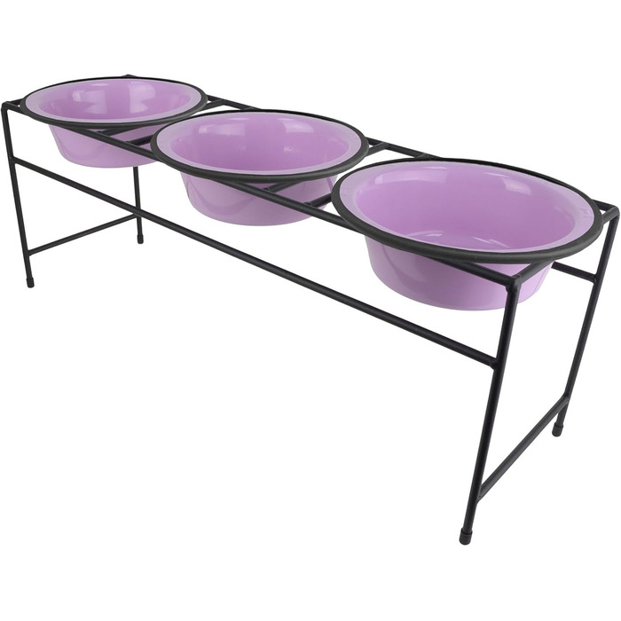 Сучасний трикомпонентний кормушка для котів та собак від Patinum Pets (середній, Sweet Lilac)