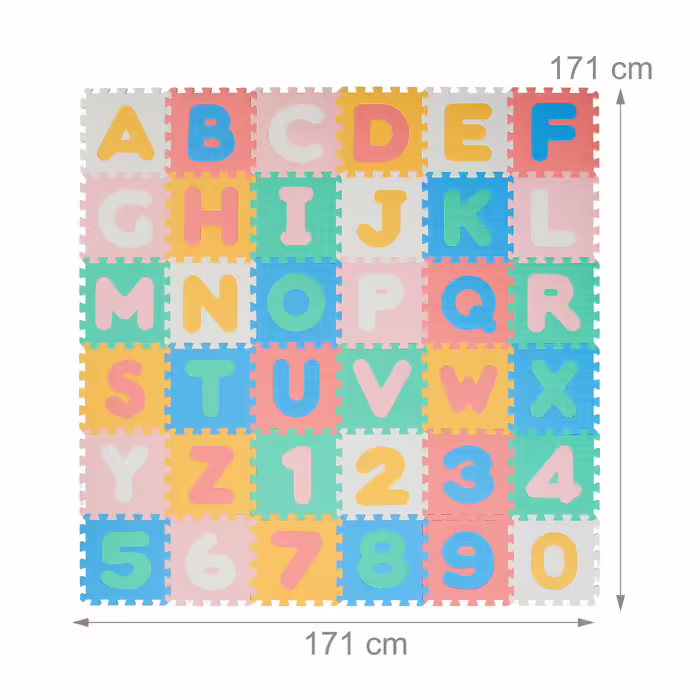 Relaxdays Colorful Puzzle Mat ABC and Numbers